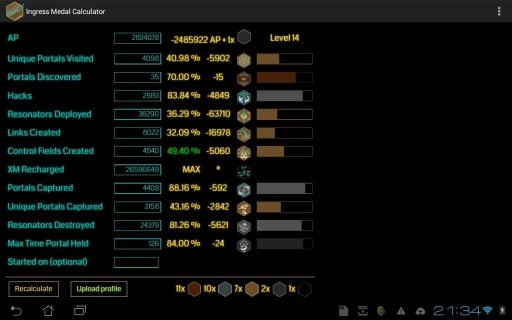 Ingress Medal Calculator截图4