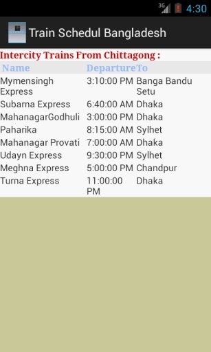 Bangladesh Train Schedule截图1