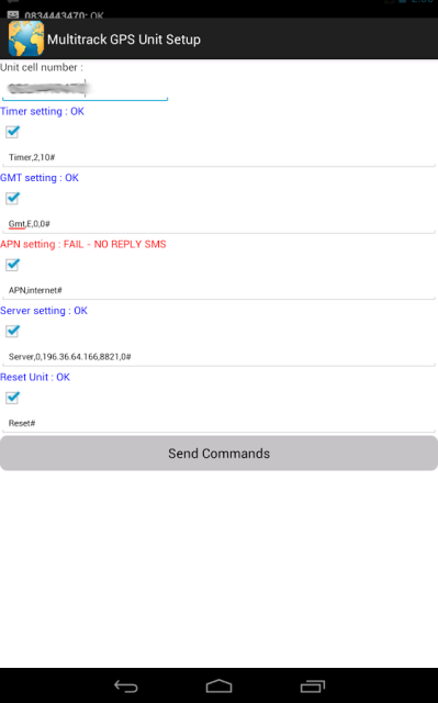 Multitrack GPS SMS Setup...截图1
