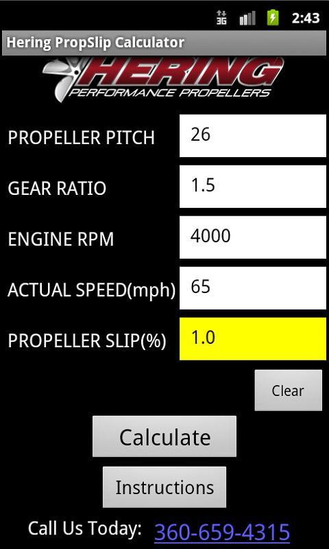 Hering Prop Slip Calculator截图2