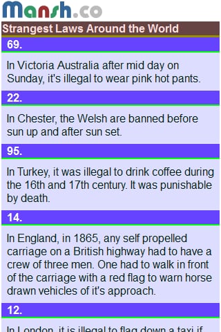 101 Strangest Laws in Wo...截图1