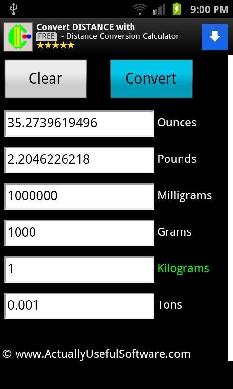 Mass Conversion Calculat...截图1