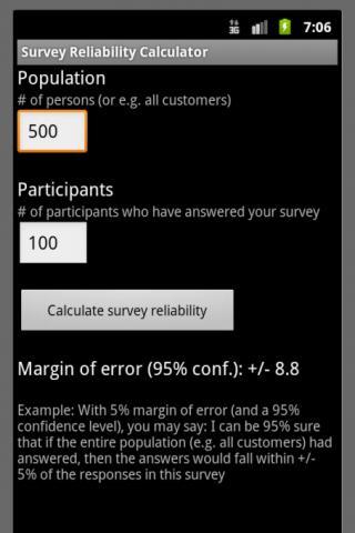 Survey Reliability Calcu...截图1