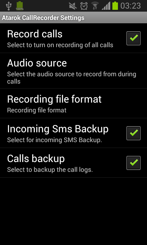 Call Recorder + Sms Backup截图3