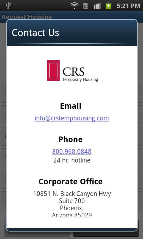 CRS Temporary Housing截图2