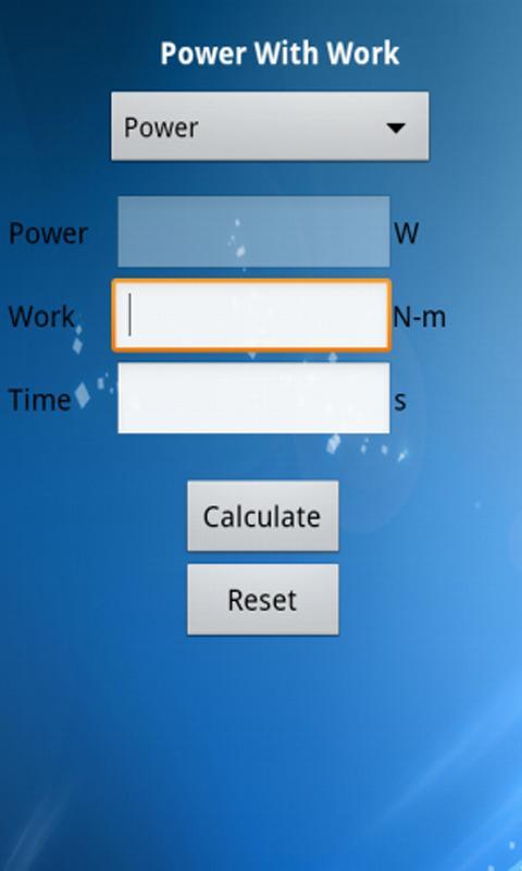 Power with Work Calculator截图3