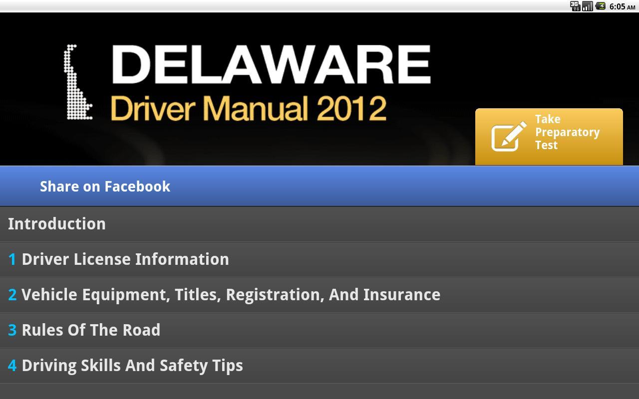 Delaware Driver Manual Free截图3