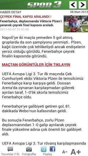 Spor 3 - Spor Haberleri截图1