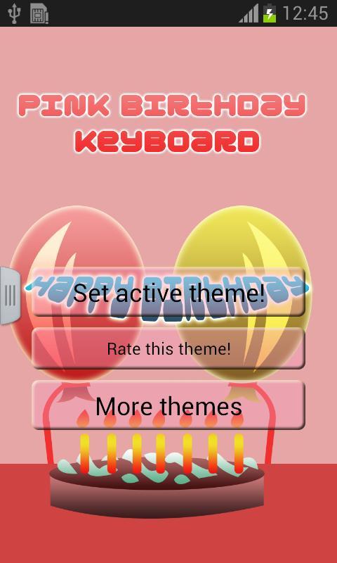 Pink Birthday Keyboard截图1