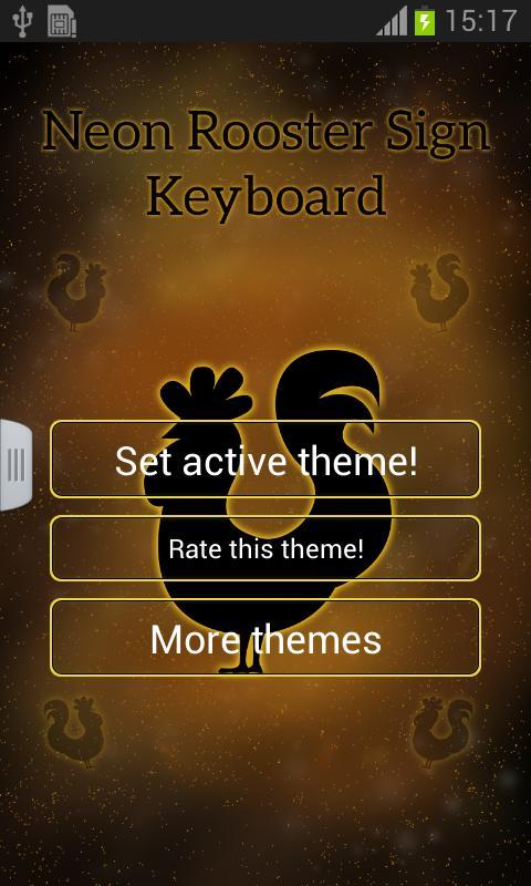 Neon Rooster Sign Keyboard截图1