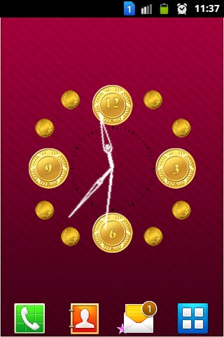 Gold Coin Analog Clock截图1