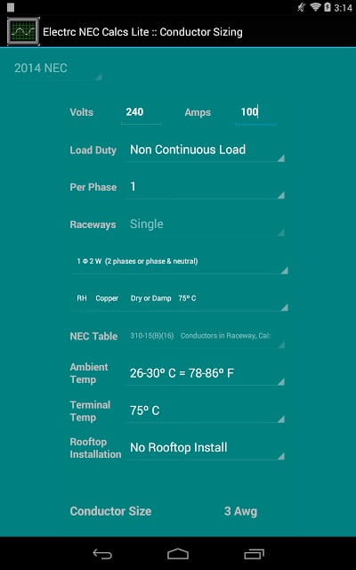 Electrc NEC Calcs Lite截图6