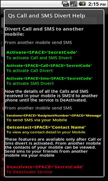 Qs Call &amp; SMS Divert Lite截图