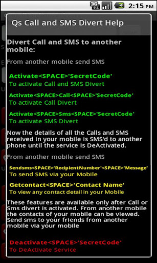 Qs Call &amp; SMS Divert Lite截图1