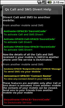 Qs Call &amp; SMS Divert Lite截图