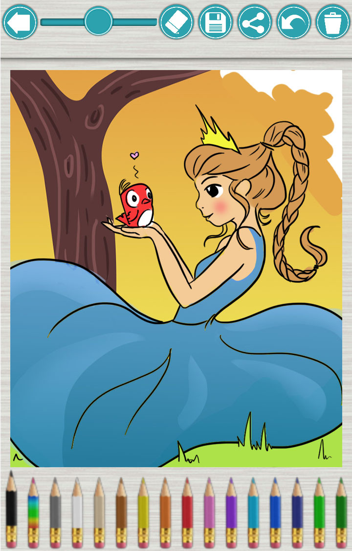 儿童画画游戏：公主涂色截图2
