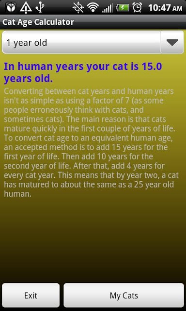 Cat Age Calculator截图1