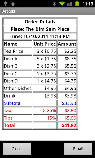 Dim Sum Bill Calculator截图3