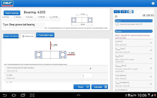 SKF Bearing Calculator截图2