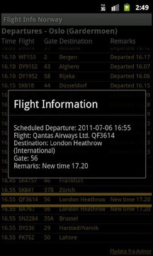 Flight Info Norway截图