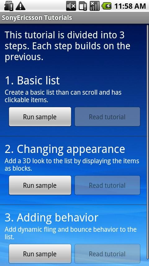 Sony Xperia developer tutorial截图2