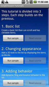 Sony Xperia developer tutorial截图