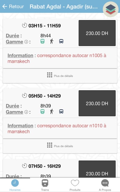 iTrain (Horaires ONCF)截图5