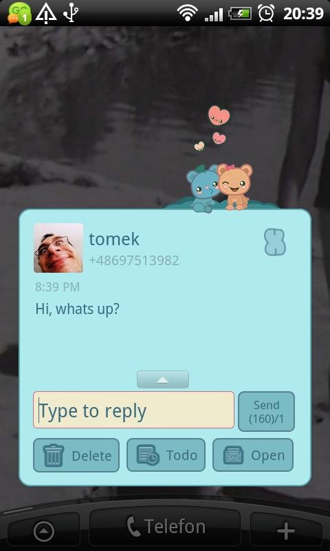 GO SMS Blue Bears Theme截图2