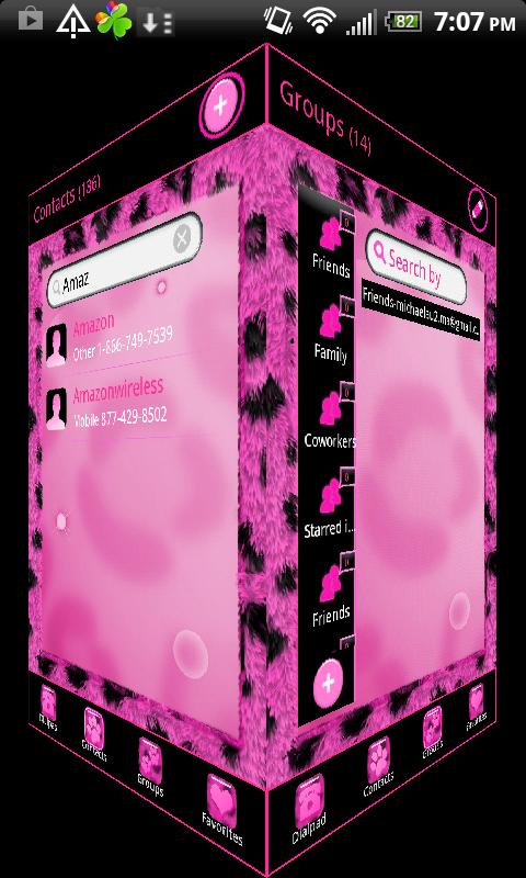 Pink Leopard Theme for GO Contacts截图5