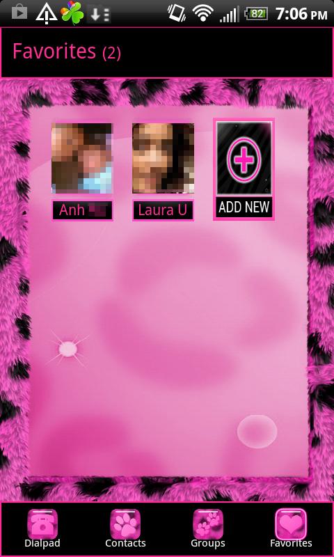 Pink Leopard Theme for GO Contacts截图1