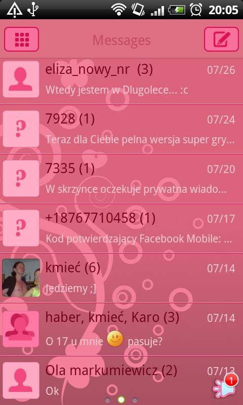 GO SMS Pro Pastel Pink Theme截图5