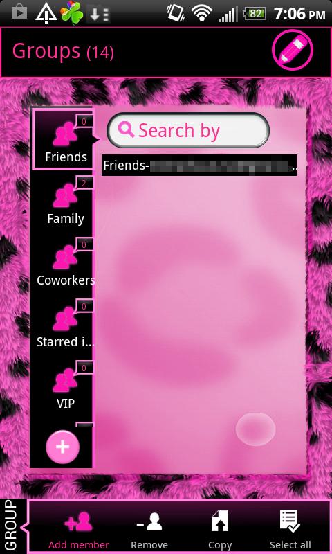 Pink Leopard Theme for GO Contacts截图4