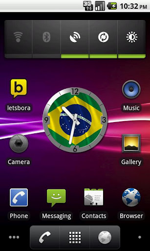 Brazil Flag Analog Clock截图1