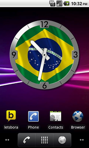 Brazil Flag Analog Clock截图2