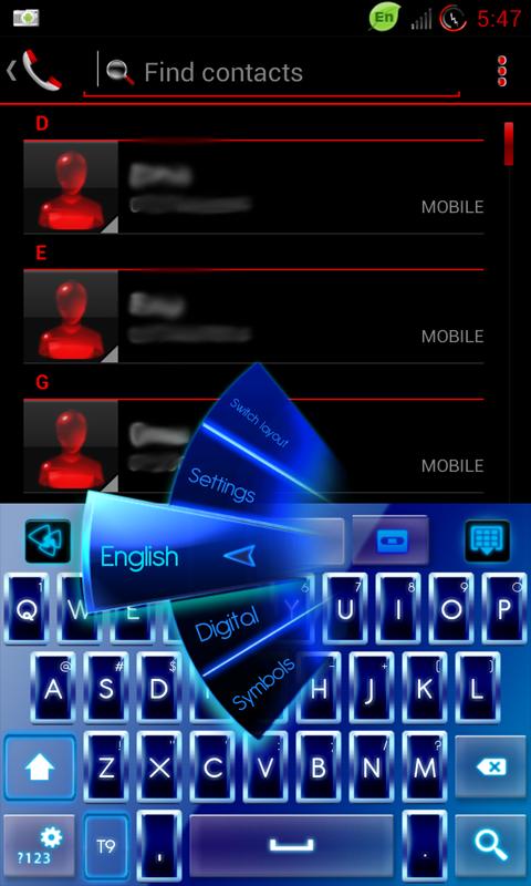 GO键盘的蓝色霓虹灯截图3