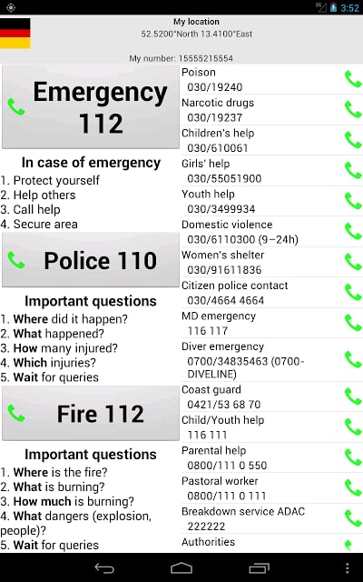 Mobile emergency call截图8