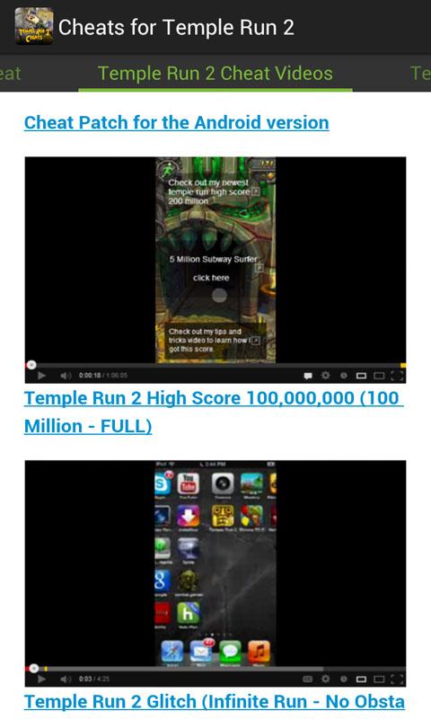 Cheats for Temple Run 2截图2