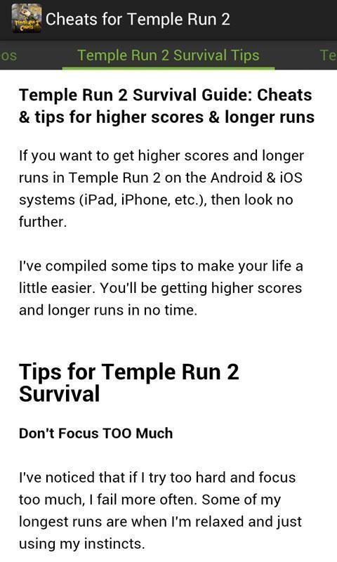 Cheats for Temple Run 2截图4