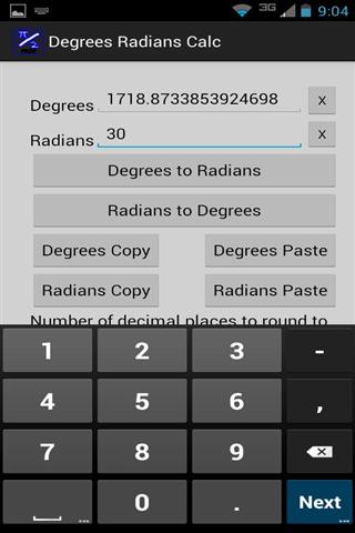 Degrees Radians Calc截图1