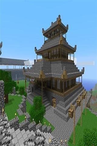 大厦的Minecraft壁纸截图1