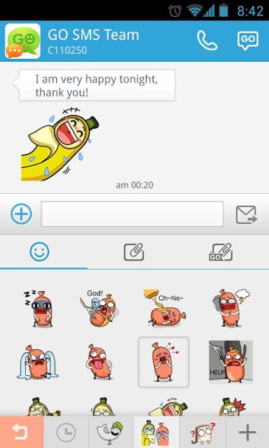 GO SMS Pro Bobo&Banana Sticker截图1