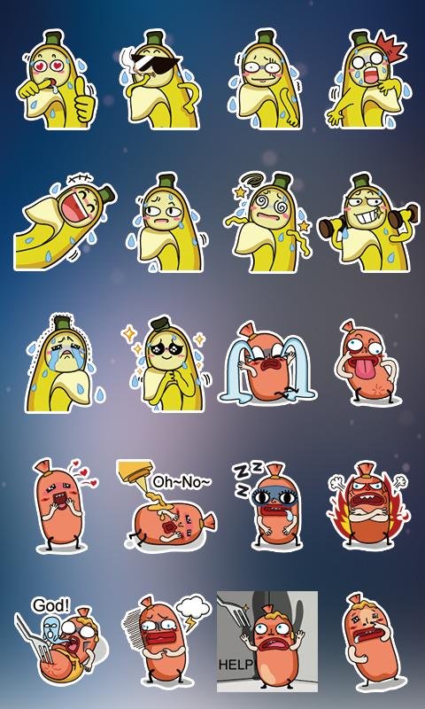 GO SMS Pro Bobo&Banana Sticker截图6