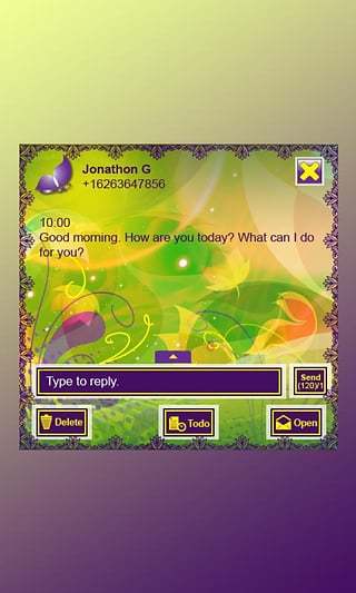 GO SMS Theme Butterfly Floral截图5