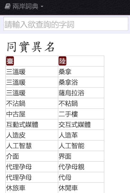 兩岸詞典截图4
