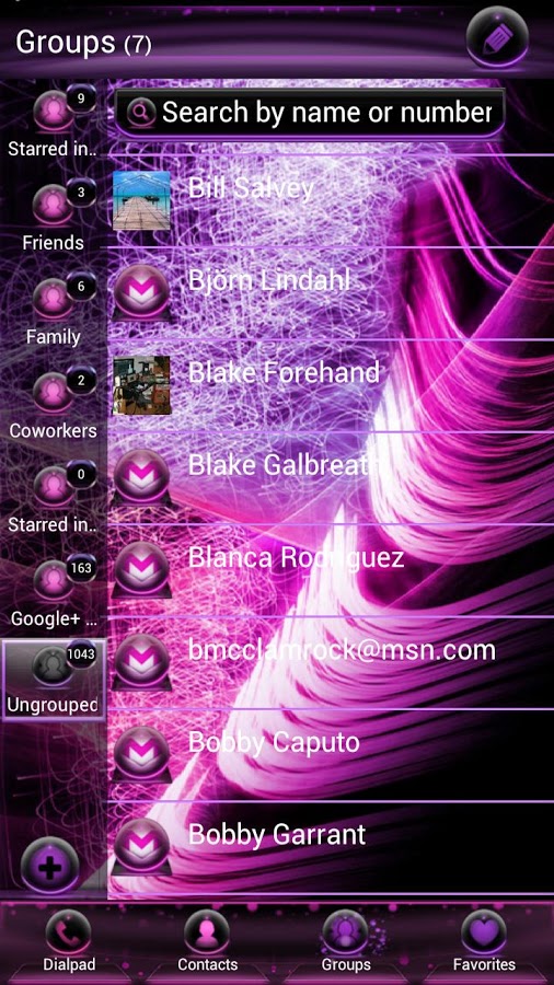 Pink Nexus Q GO Contacts Theme截图2