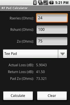 RF Pad Calculator截图