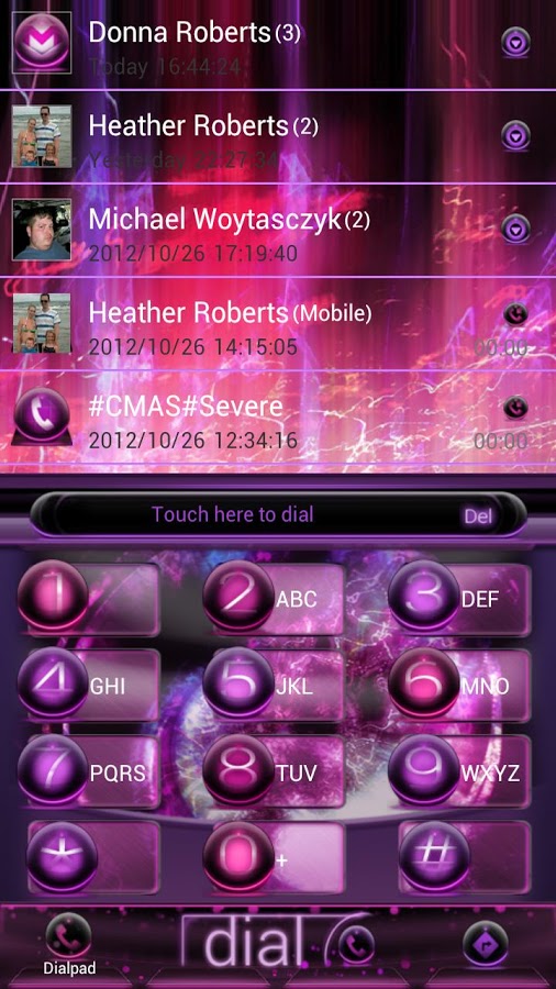 Pink Nexus Q GO Contacts Theme截图1