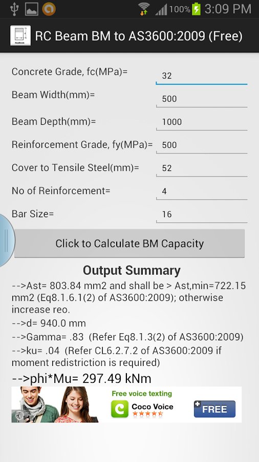 钢筋混凝土梁的设计 R.C.BEAM TO AS36002009截图1