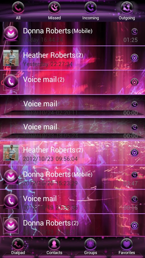 Pink Nexus Q GO Contacts Theme截图4