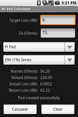 RF Pad Calculator截图3